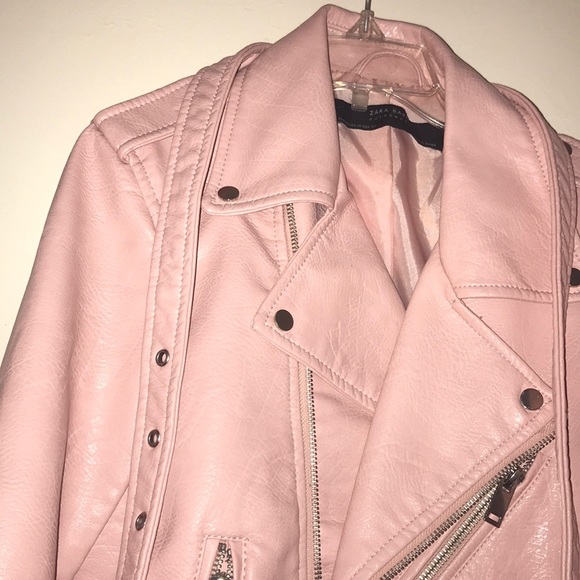 Bubblegum pink leather jacket - Picture 3 of 4